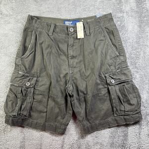 Vintage American Eagle Outfitters NEW Cargo Shorts Mens 34 Dark Green Baggy Y2K